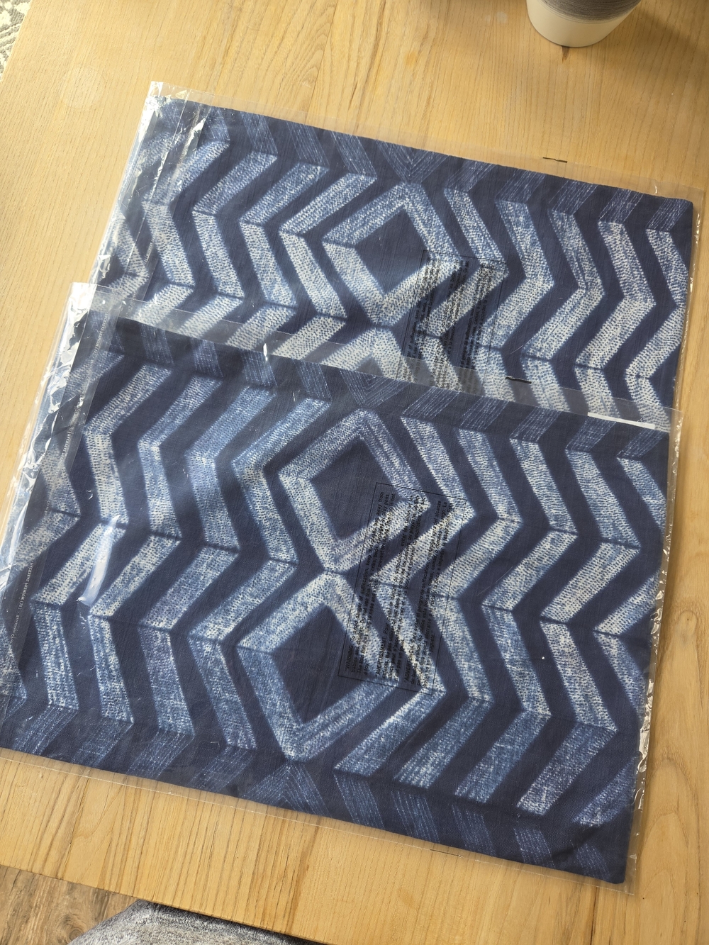 Crate&Barrel Navy Blue Geometric Accent Pillow Covers 22x15